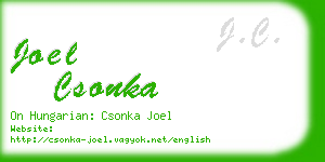 joel csonka business card